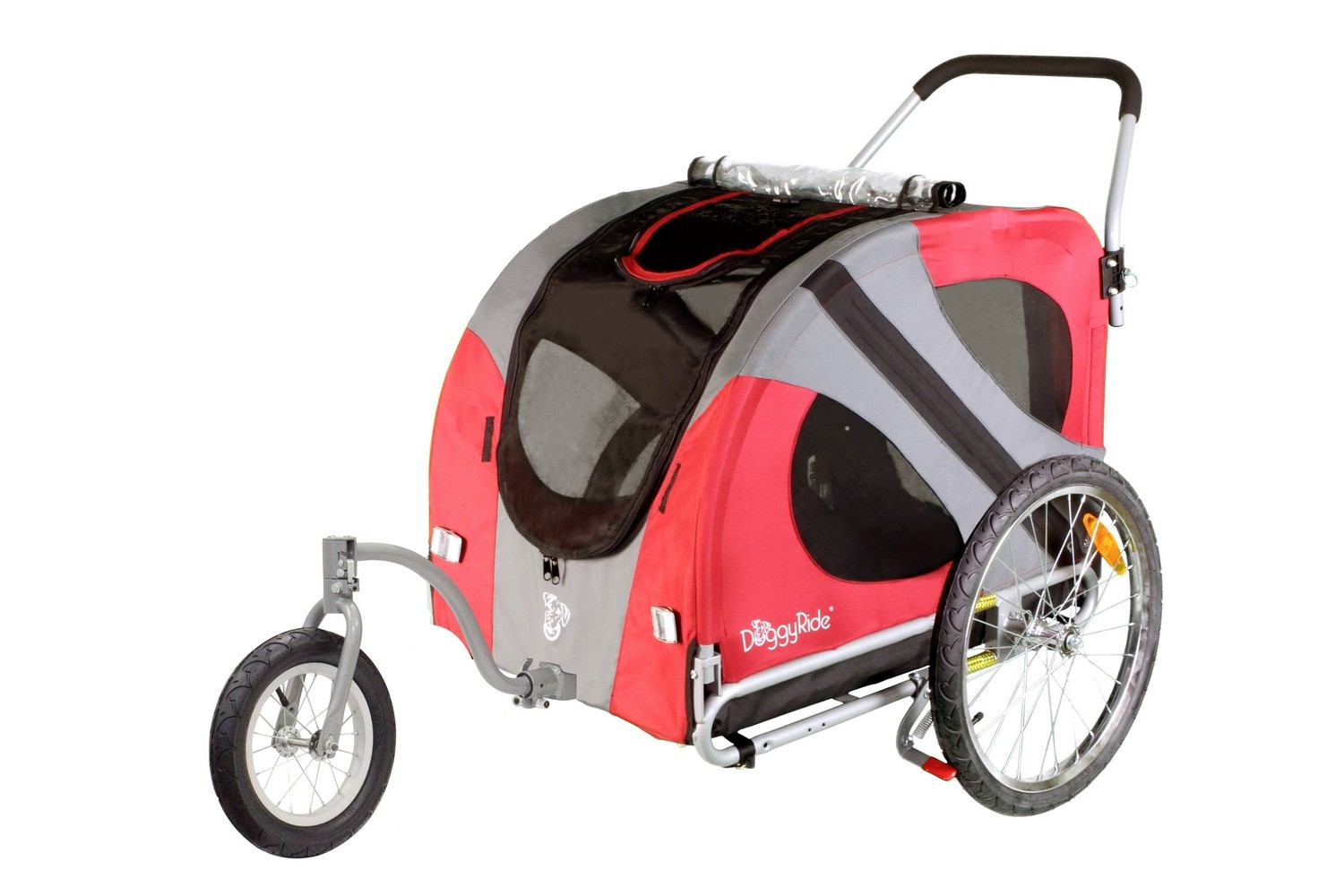 Hundebuggy DoggyRide Original Jogger-Stroller Rot-Grau | PetWareShop