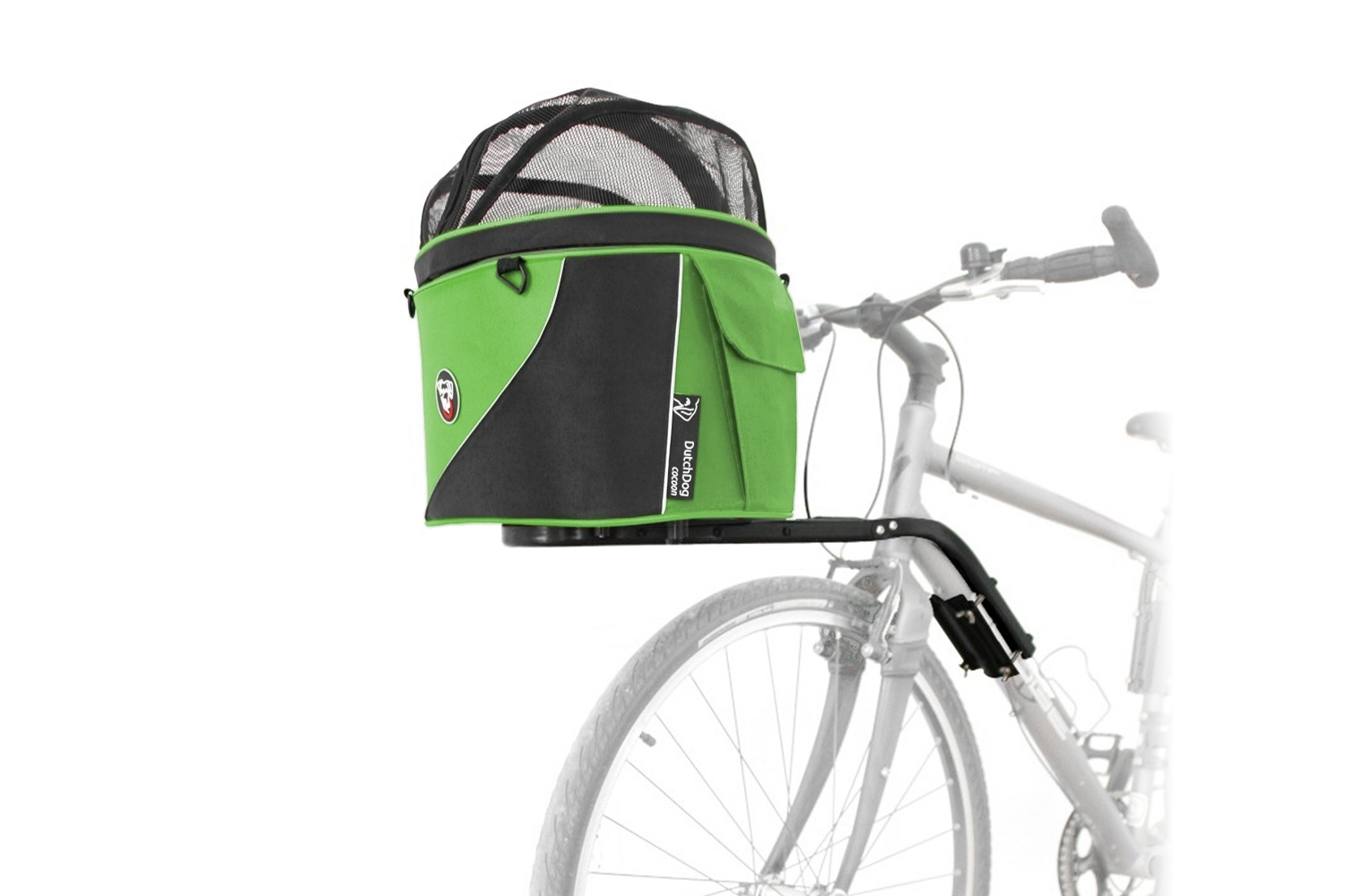 Hondenfietsmand DoggyRide Cocoon XL groen Cocoon adapter Britch bagagerek