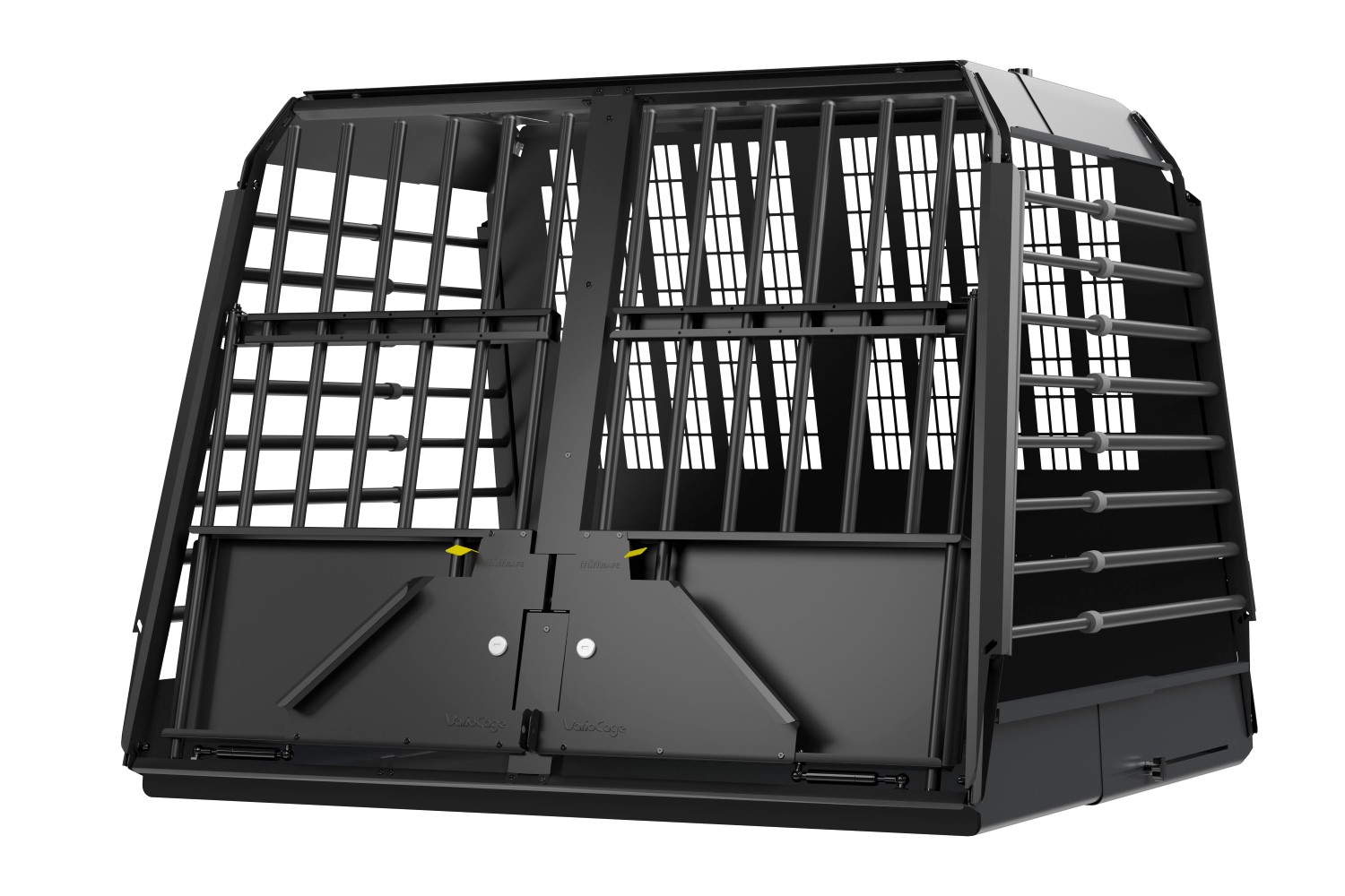Dog crate suitable for Mercedes-Benz Vaneo (W414) 2002-2005 Kleinmetall VarioCage Black Edition double Maximum Dog crate suitable for Mercedes-Benz Vaneo (W414) 2002-2005 Kleinmetall VarioCage Black Edition double Maximum